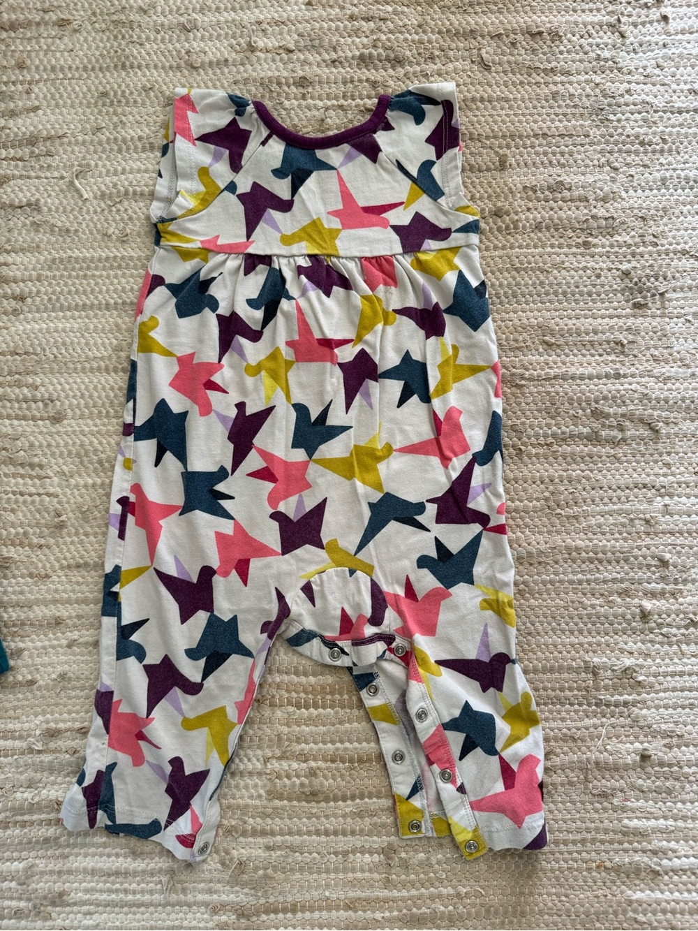 Baby Girls White Multicolor Star Romper